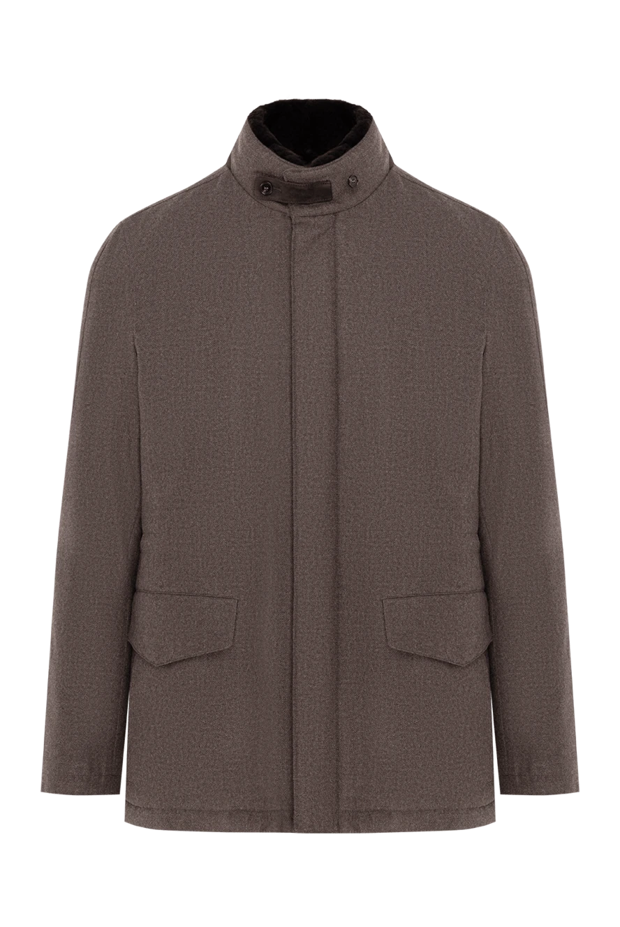 Enrico Mandelli коричнева куртка з вовни та кашеміру чоловіча 186019 - фото 1