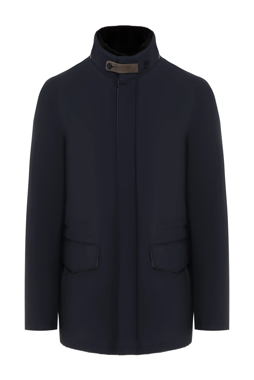 Enrico Mandelli чоловічі сині куртки з логотипом 186021 - фото 1