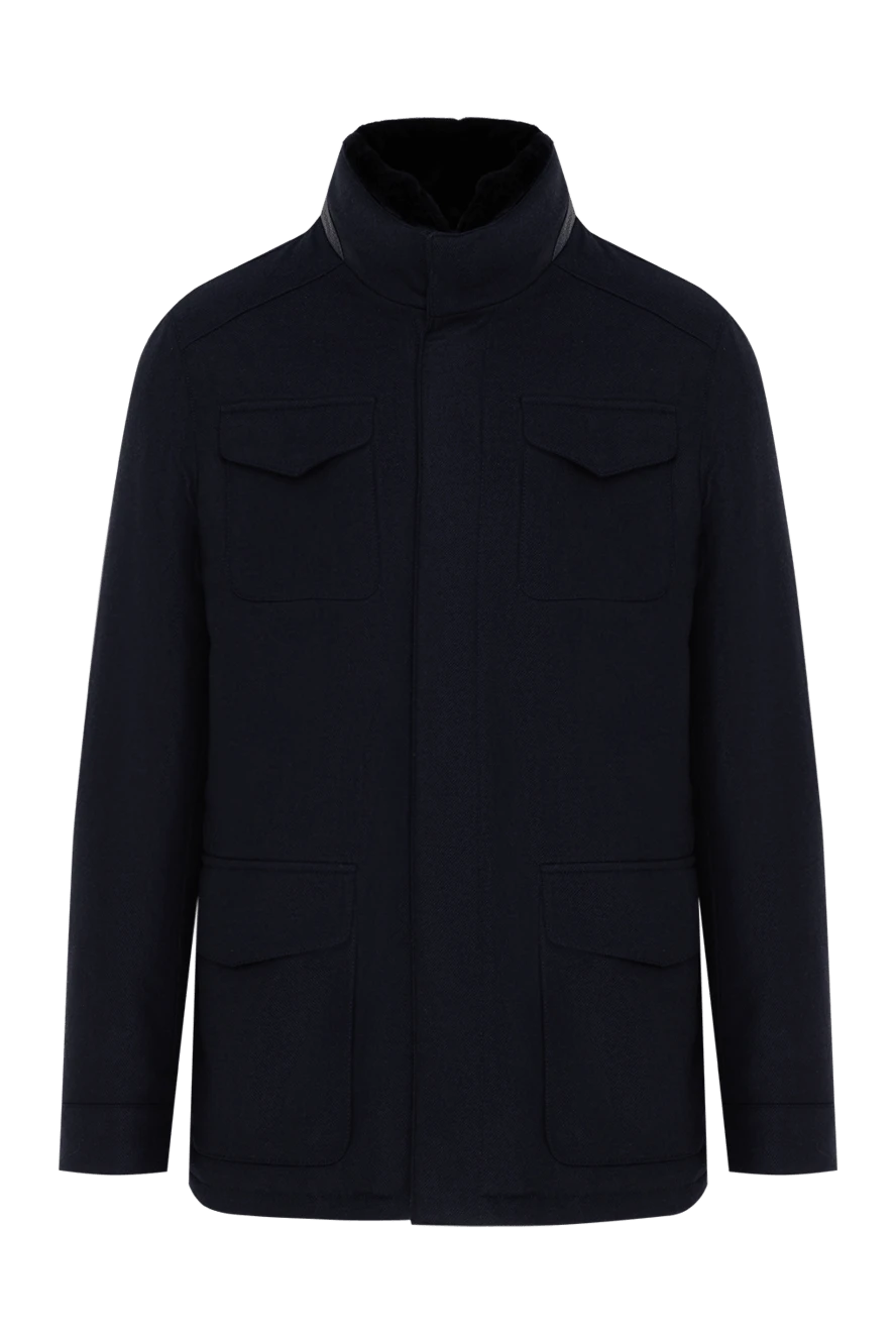 Enrico Mandelli men's blue wool and cashmere jacket 186025 - photo 1