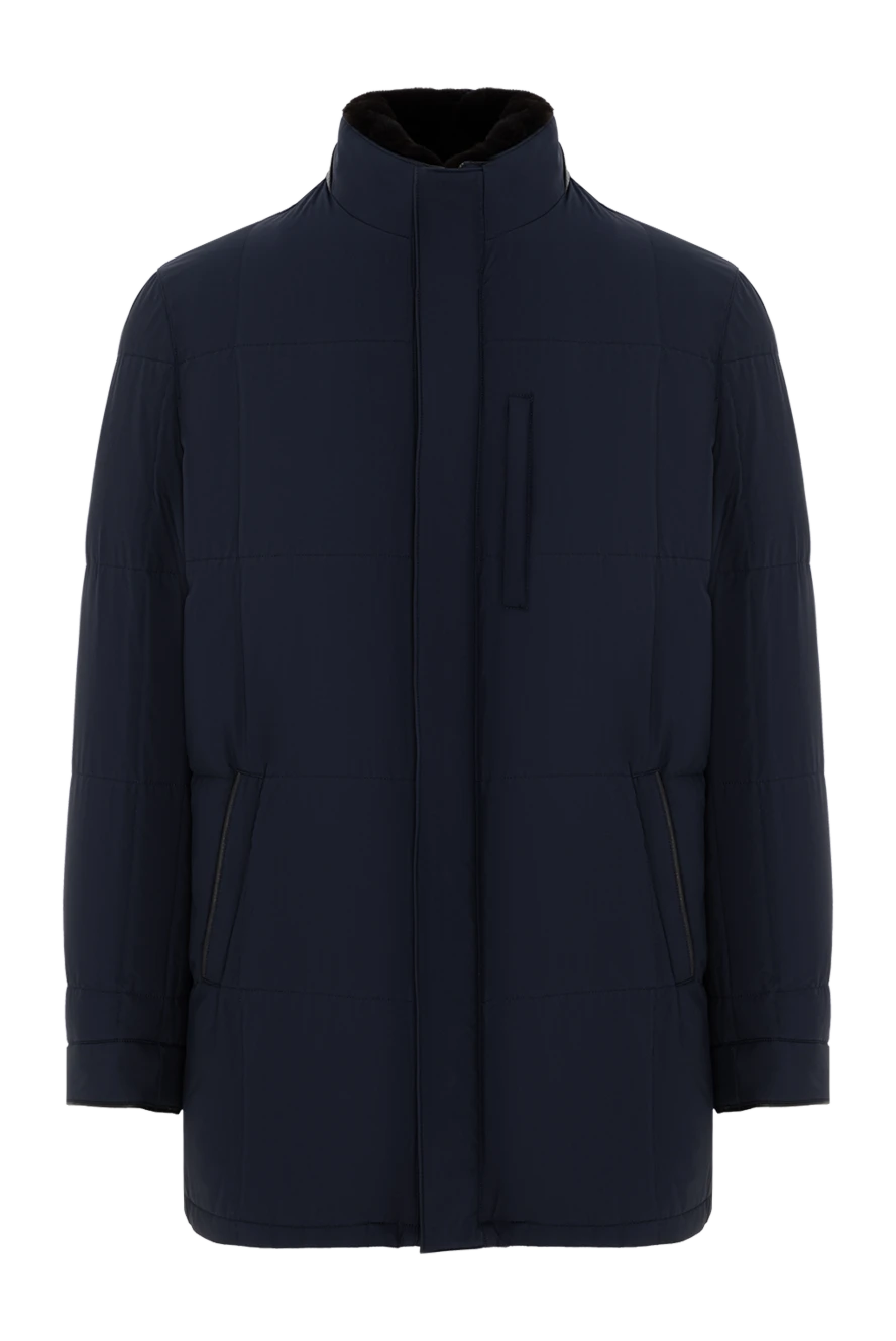 Enrico Mandelli men's blue quilted silk jacket 186033 - photo 1