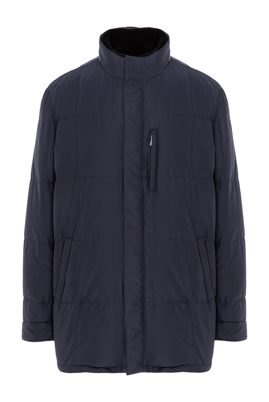 Enrico Mandelli мужская зимняя куртка из матовой технической ткани с отделкой из зернистой кожи 186035 - фото 1