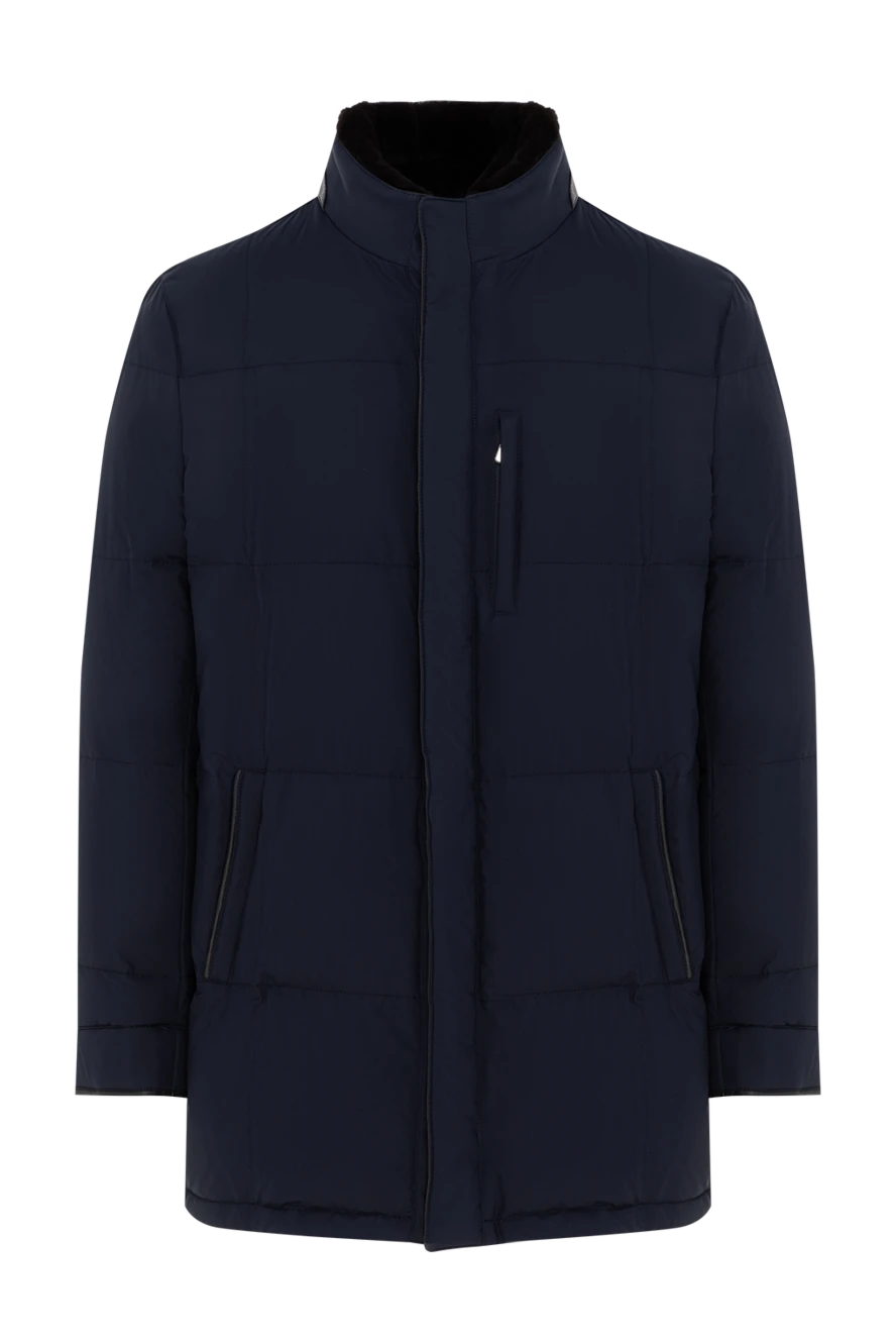 Enrico Mandelli куртка чоловіча синя із шовку 186039 - фото 1