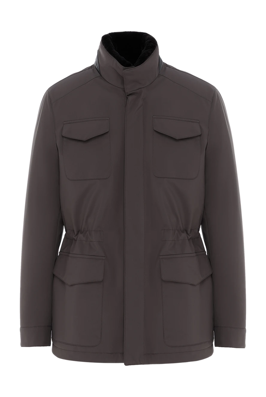 Enrico Mandelli куртка коричнева в стилі танкер чоловіча 186042 - фото 1