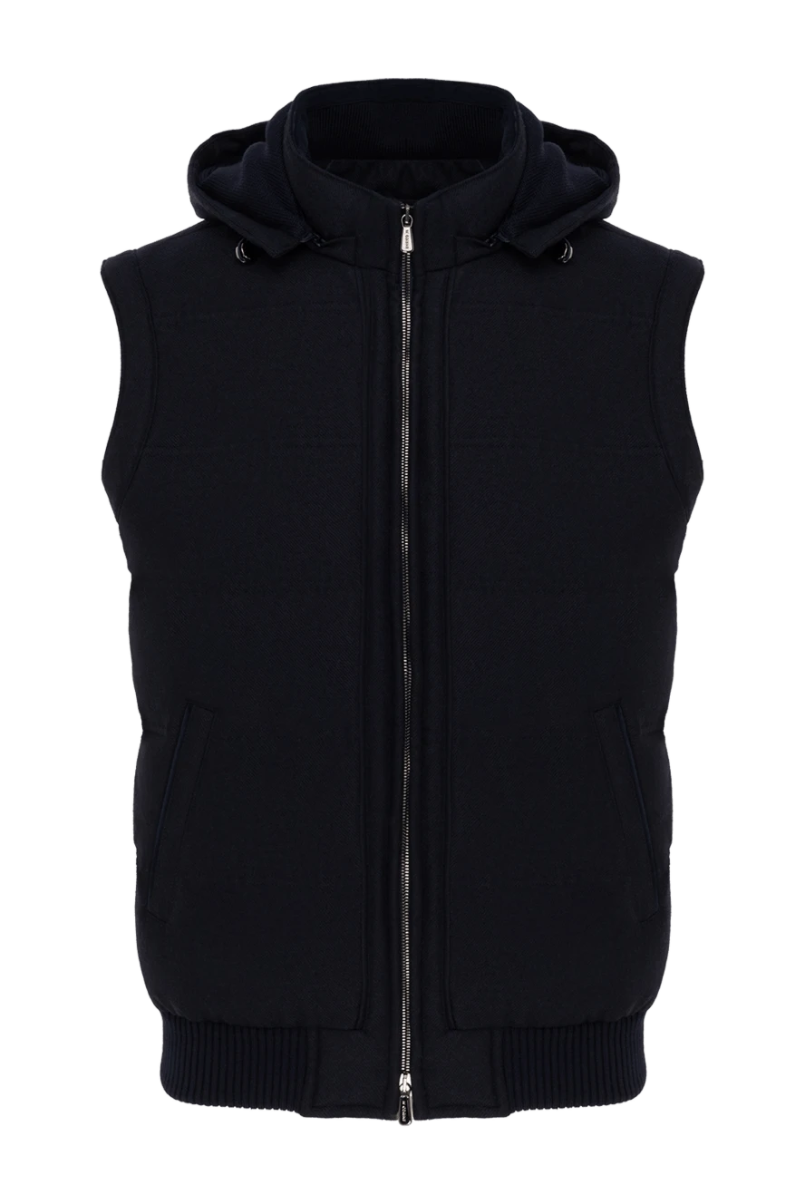 Enrico Mandelli men's vest with a hood, blue, wool and cashmere 186054 - photo 1