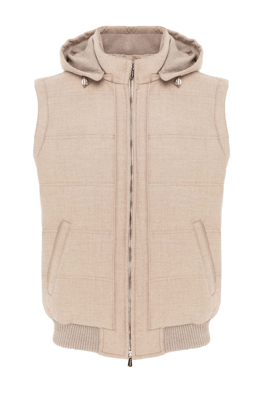Enrico Mandelli beige men's vest with hood made of wool and cashmere 186055 - photo 1