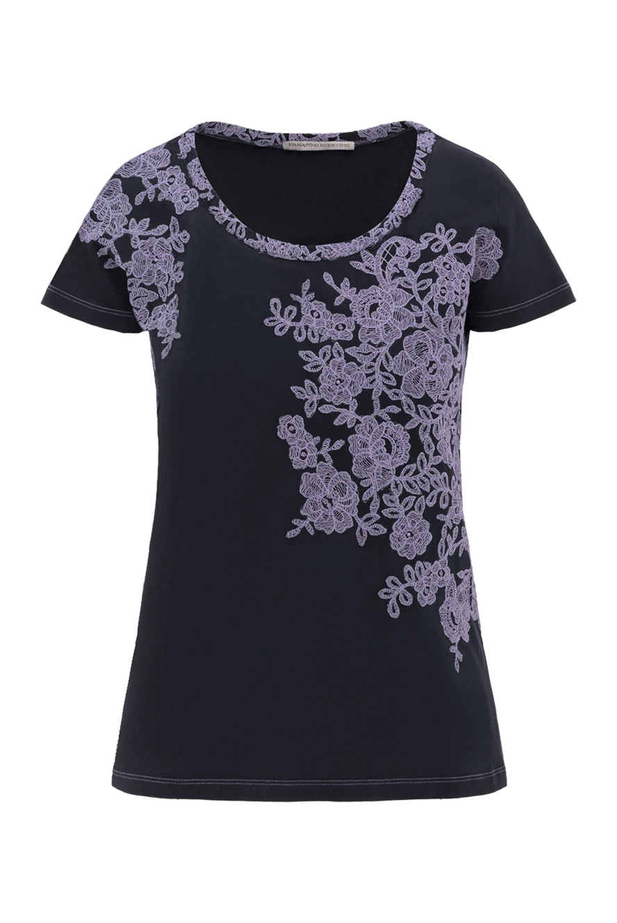 Ermanno Scervino women's blue cotton t-shirt with print 186232 - photo 1