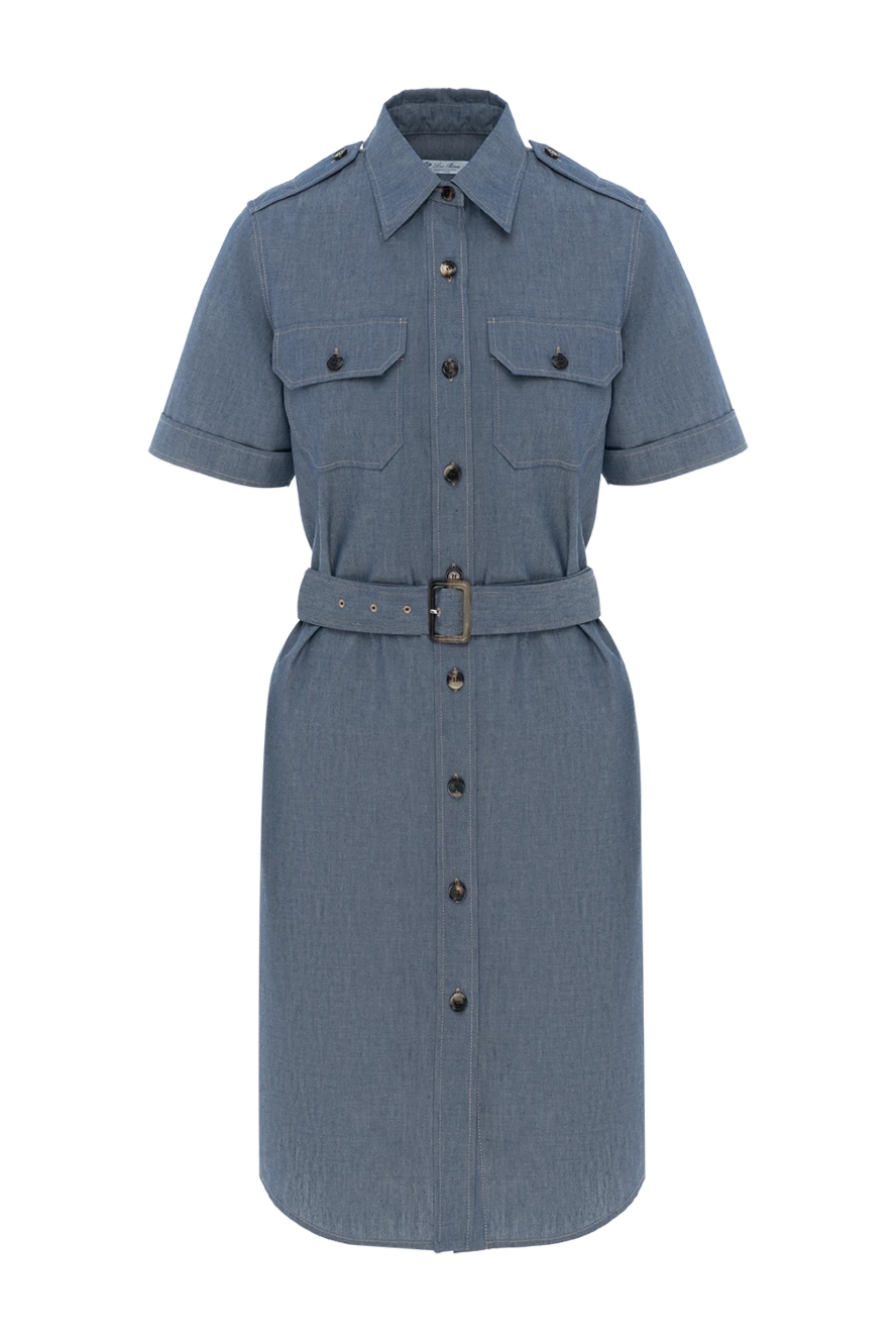 Loro Piana сукня annalisa синя з бавовни та кашеміру 186380 - фото 1