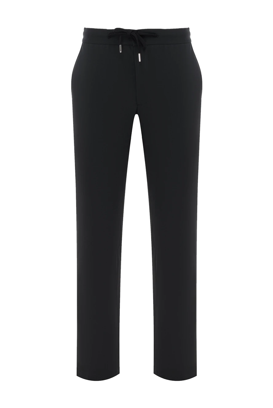 Cesare di Napoli men's black wool trousers with drawstring 186435 - photo 1