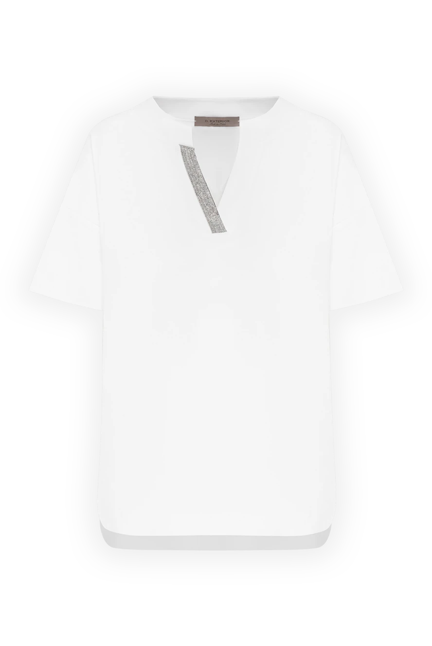 D.Exterior біла блузка жіноча з бавовни з короткими рукавами. 186493 - фото 1