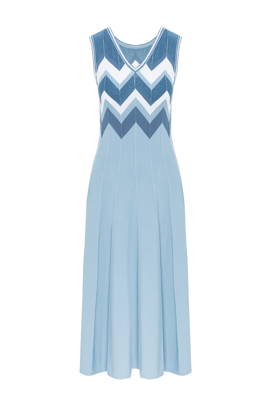 D.Exterior жіноча сукня міді блакитна з v-подібним вирізом 186502 - фото 1