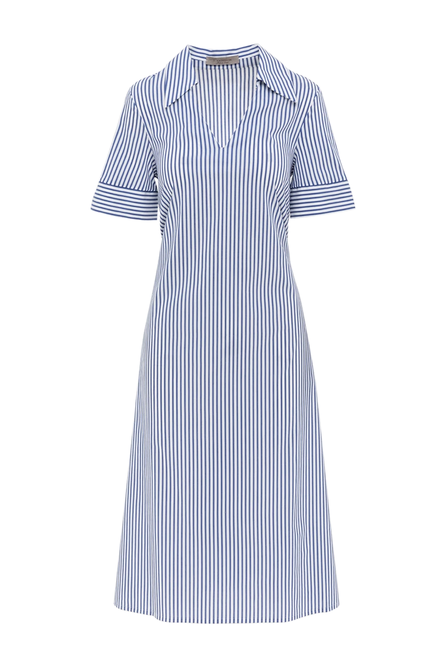 D.Exterior платье в полоску синее с коротким рукавом 186507 - фото 1