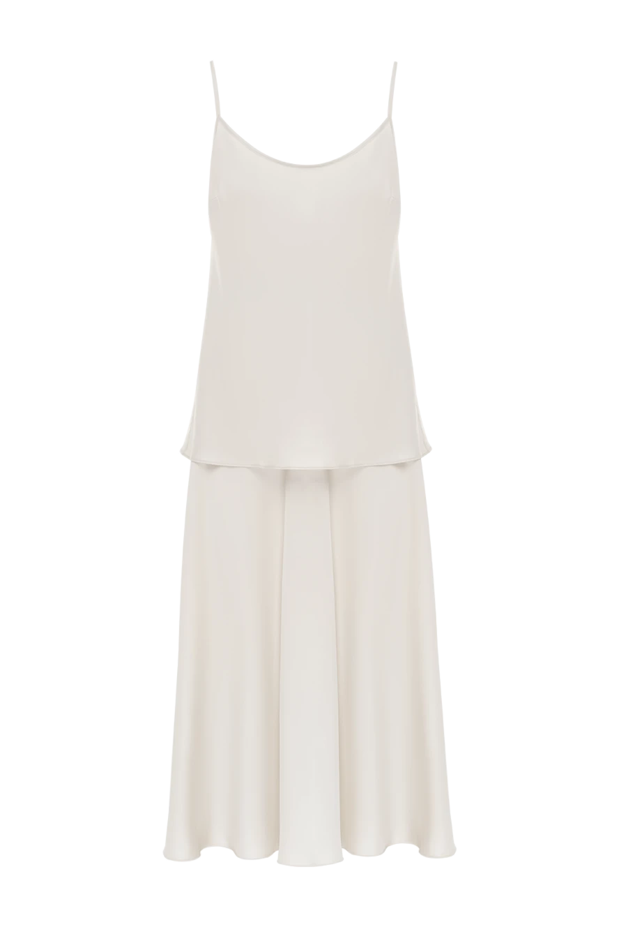 D.Exterior легкий костюм с юбкой с открытыми плечами бежевый 186514 - фото 1