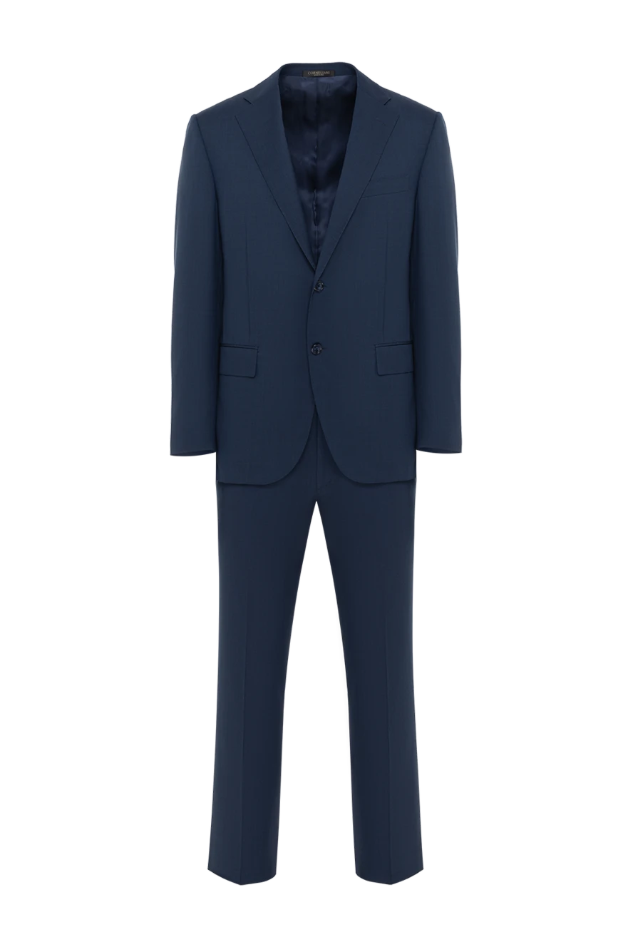 Corneliani стильний чоловічий костюм синій із вовни 186547 - фото 1
