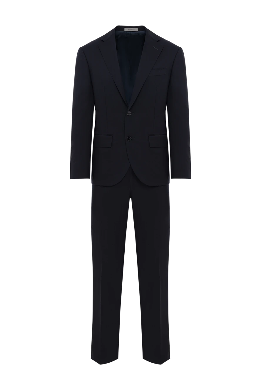 Corneliani деловой синий костюм из шерсти с однобортным пиджаком 186556 - фото 1