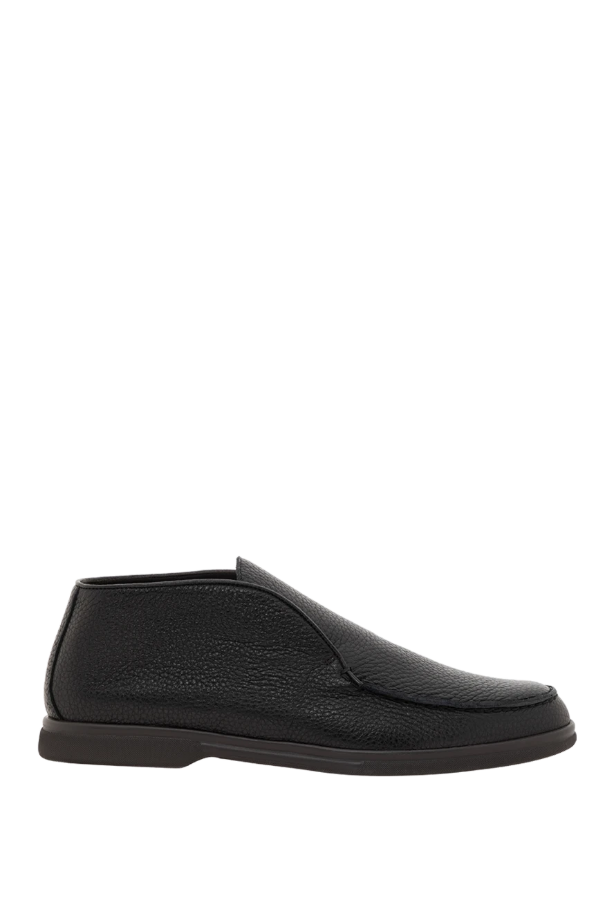 Corneliani лофери чоловічі чорні із зернистої шкіри 186574 - фото 1