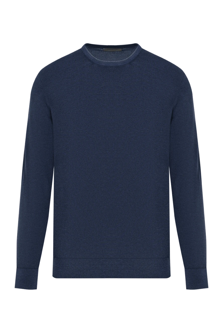 Corneliani men's blue wool jumper with contrast neckline 186619 - photo 1