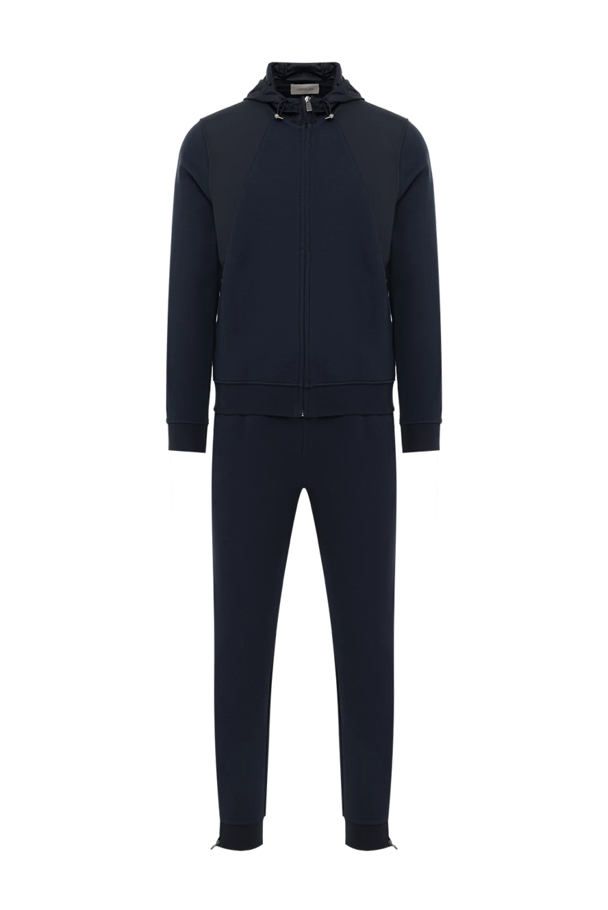 Corneliani спортивний костюм синій чоловічий з чорними вставками 186643 - фото 1