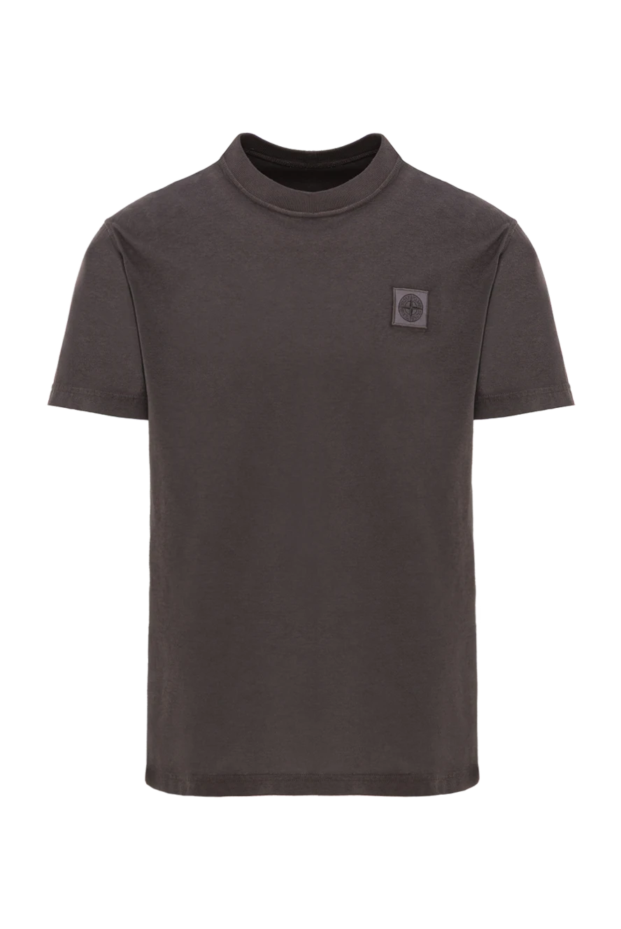 Stone Island синя футболка з бавовняного трикотажу з логотипом 186720 - фото 1