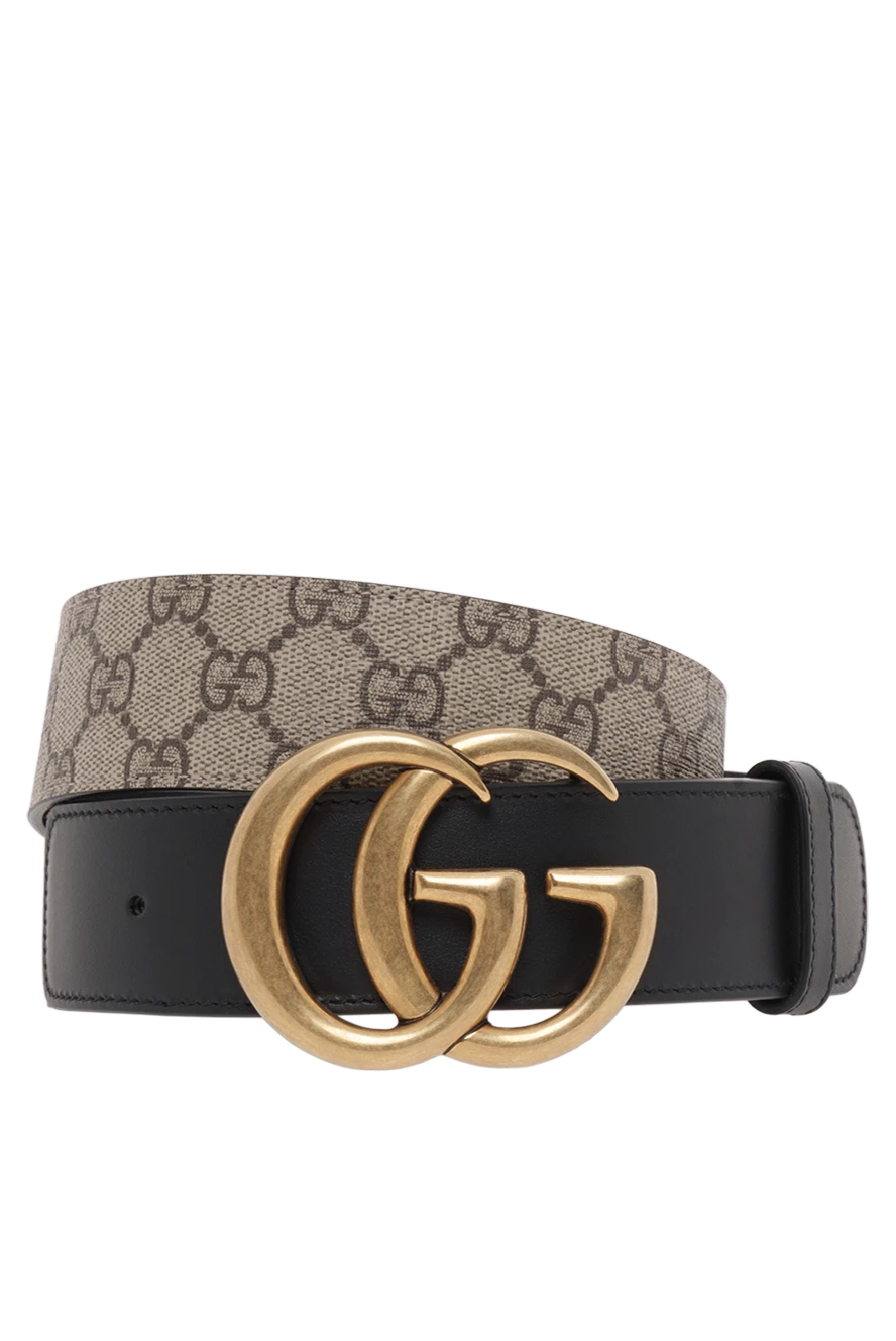 Gucci женский бежевый двусторонний ремень gg marmont 186748 - фото 1