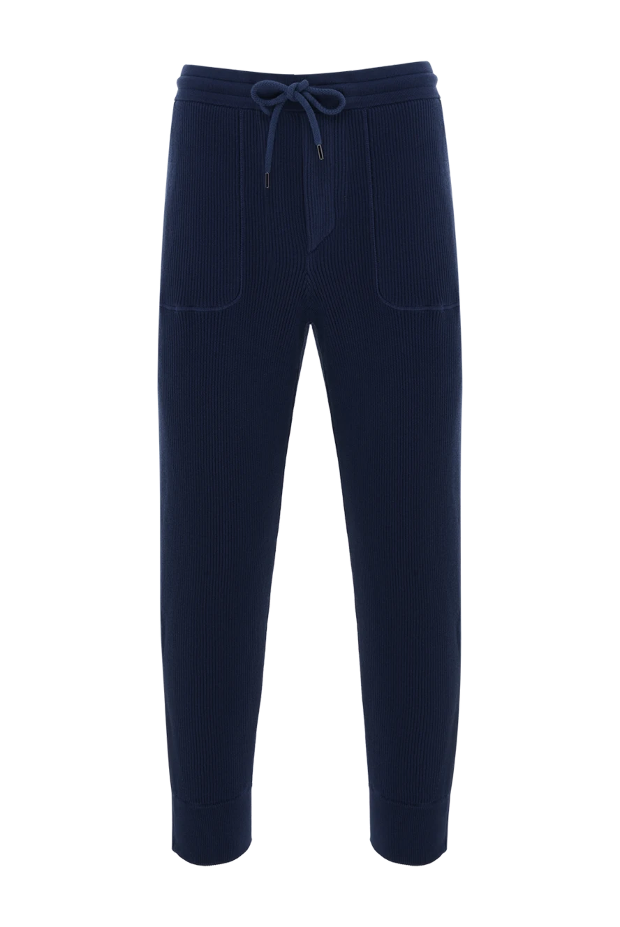 Brunello Cucinelli ribbed cotton joggers for men blue 186823 - photo 1