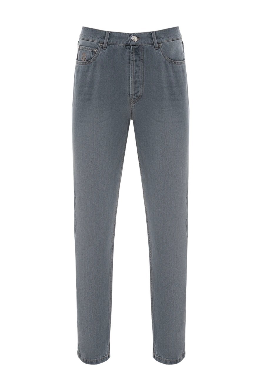 Brunello Cucinelli gray cotton jeans for men with logo 186832 - photo 1
