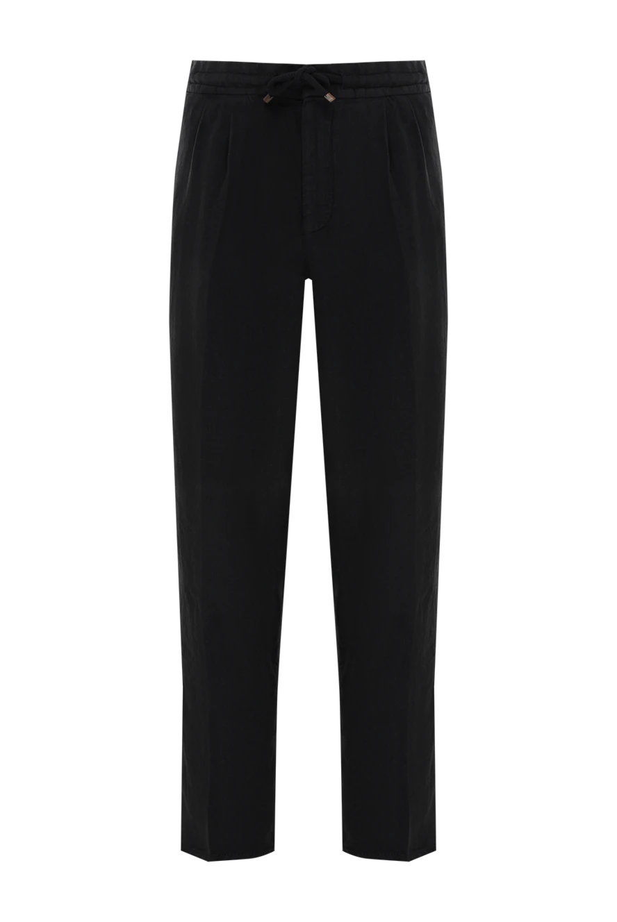 Brunello Cucinelli black linen drawstring trousers 186834 - photo 1