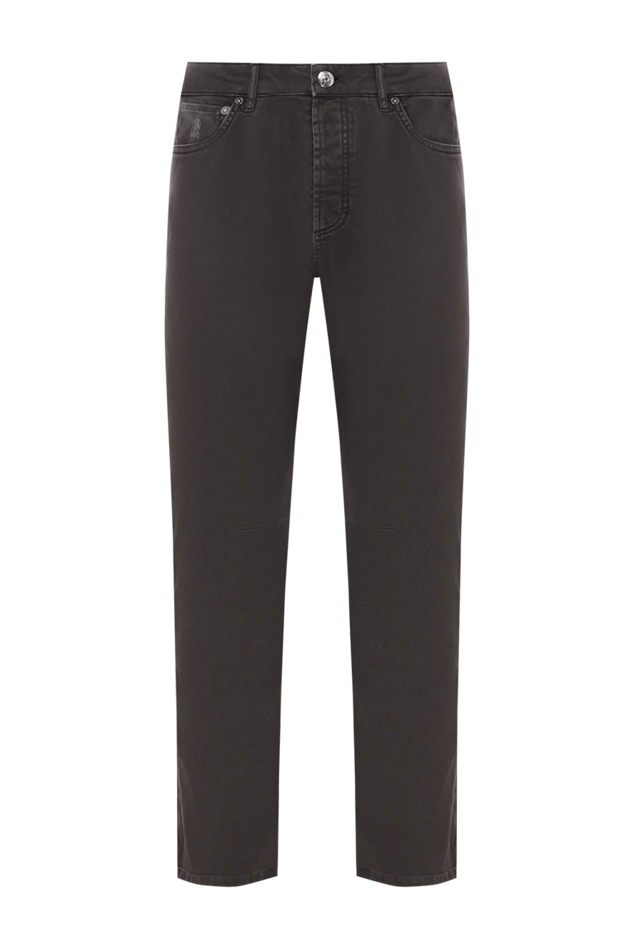 Brunello Cucinelli men's classic cotton jeans, brown 186835 - photo 1
