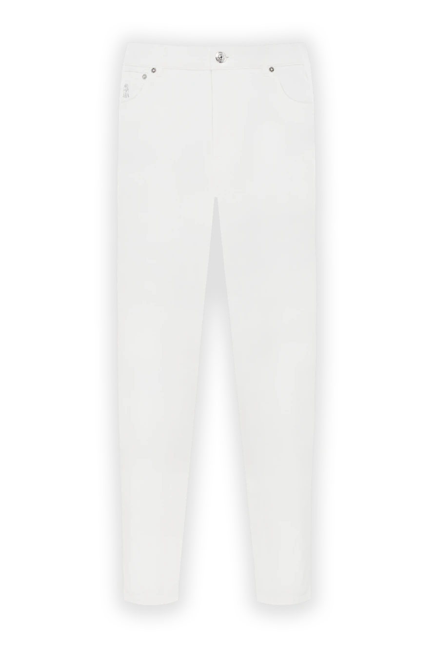 Brunello Cucinelli белые мужские прямые джинсы из хлопка 186837 - фото 1