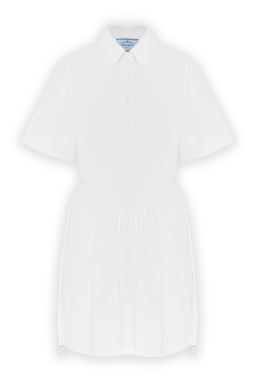 Prada міні-сукня з попліну біла 186986 - фото 1