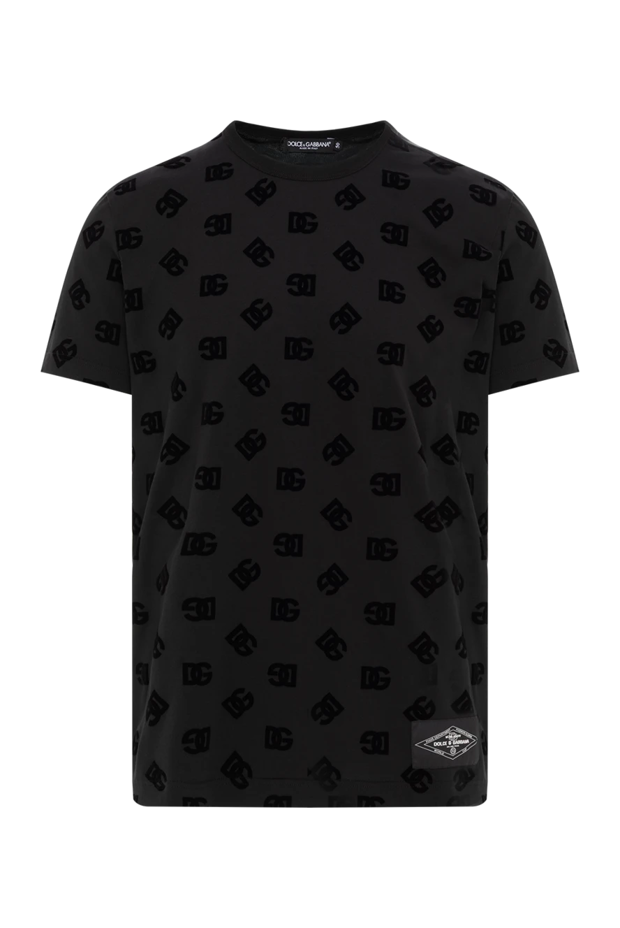 Dolce & Gabbana футболка из хлопка с флокированным принтом dg по всей поверхности 187080 - фото 1
