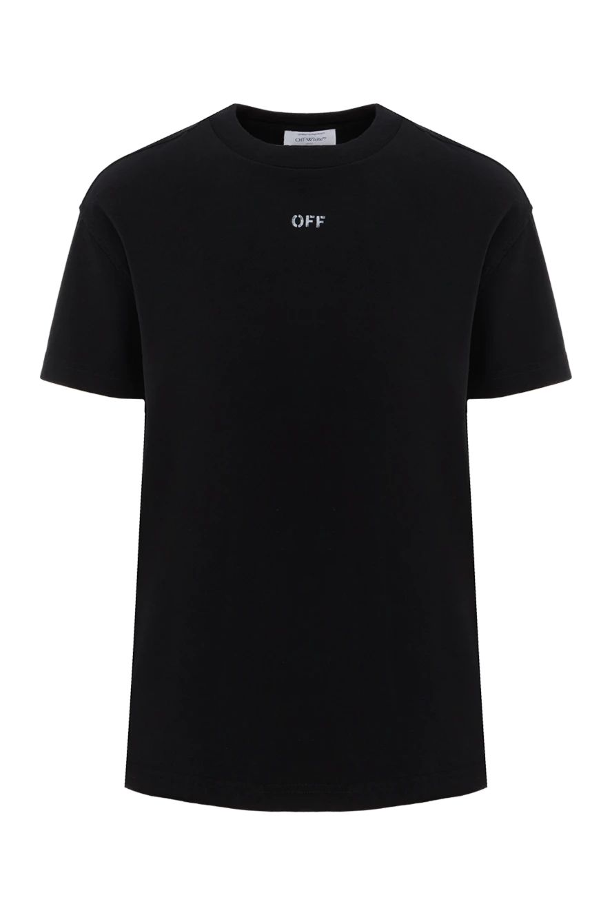 Off-White жіноча чорна футболка з бавовни з логотипом 187230 - фото 1