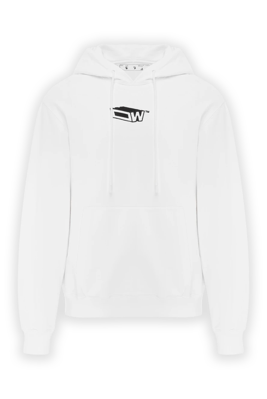 Off-White белое худи из хлопка с контрастным graffiti принтом w 187249 - фото 1