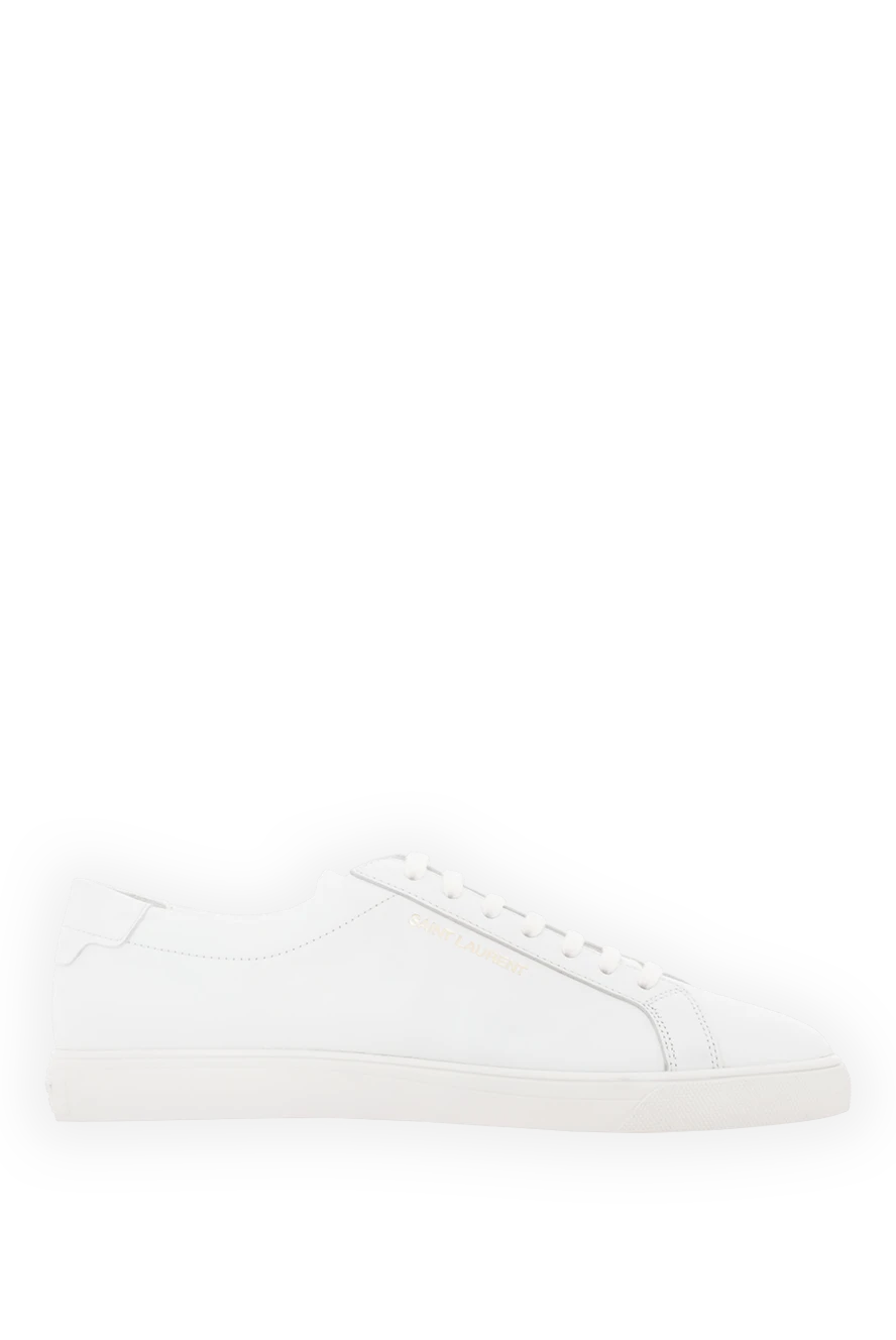 Saint Laurent чоловічі снікери andy білі шкіряні з логотипом 187358 - фото 1