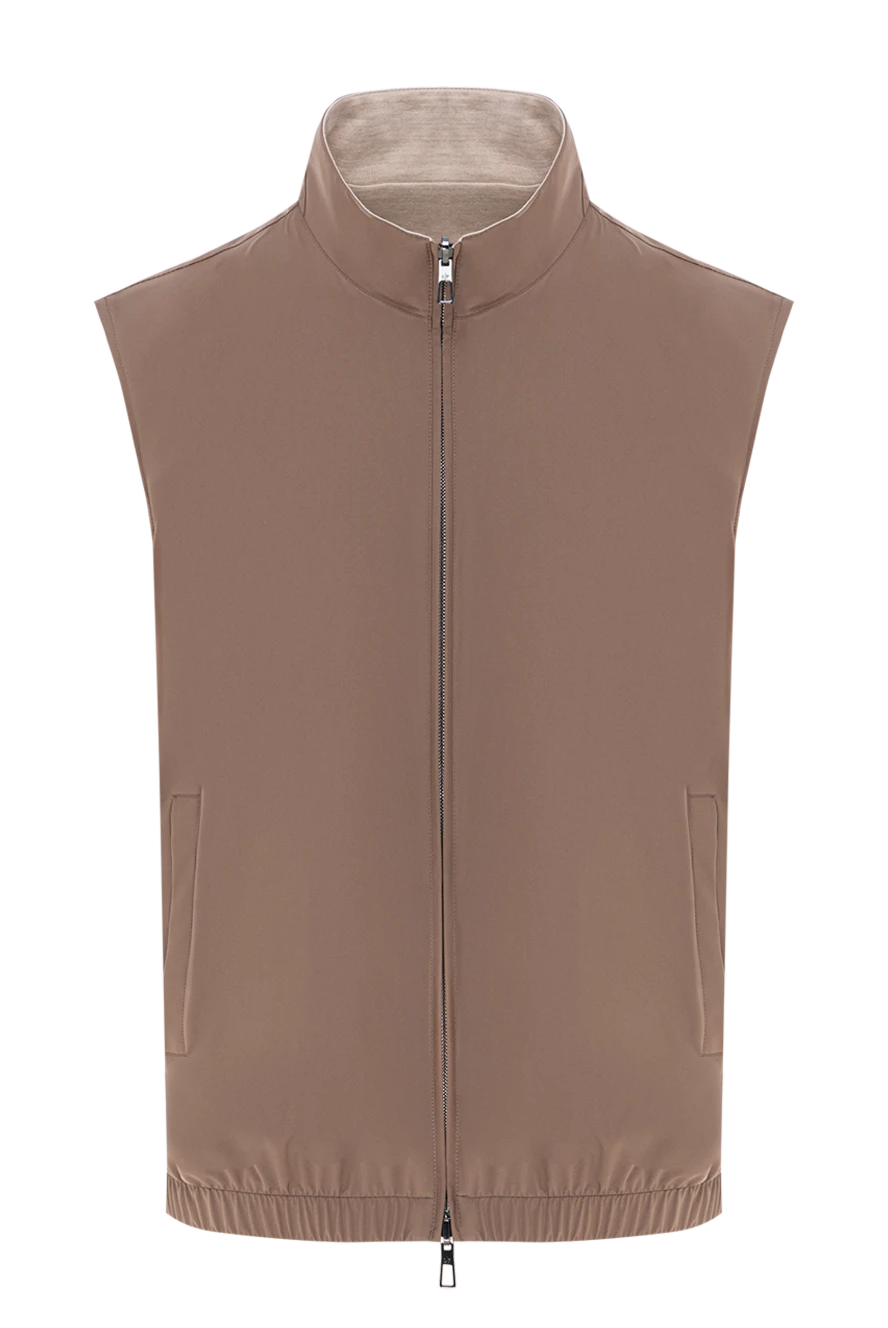 Loro Piana двосторонній жилет vest із вітростійкої мікрофібри коричневий 187446 - фото 1
