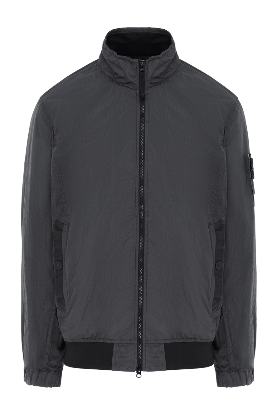 Stone Island сіра вітровка crinkle reps r-ny з внутрішнім смоляним покриттям 187510 - фото 1