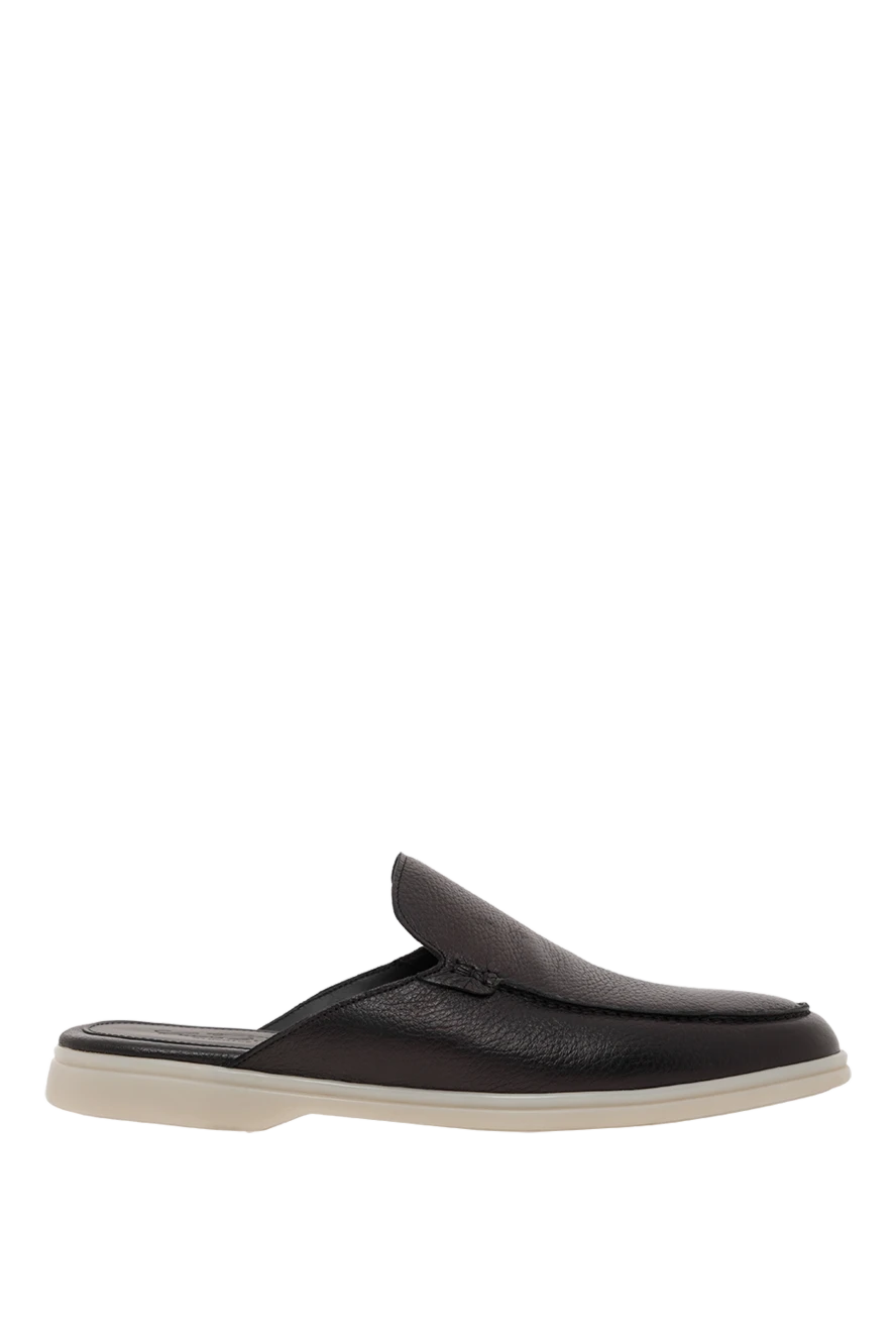 Cesare di Napoli мюли кожаные мужские черного цвета 187532 - фото 1