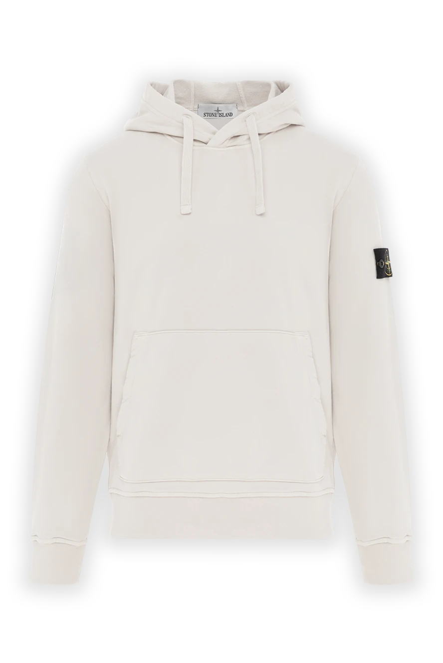Stone Island худі з органічного бавовняного флісу з капюшоном бежеве 187543 - фото 1