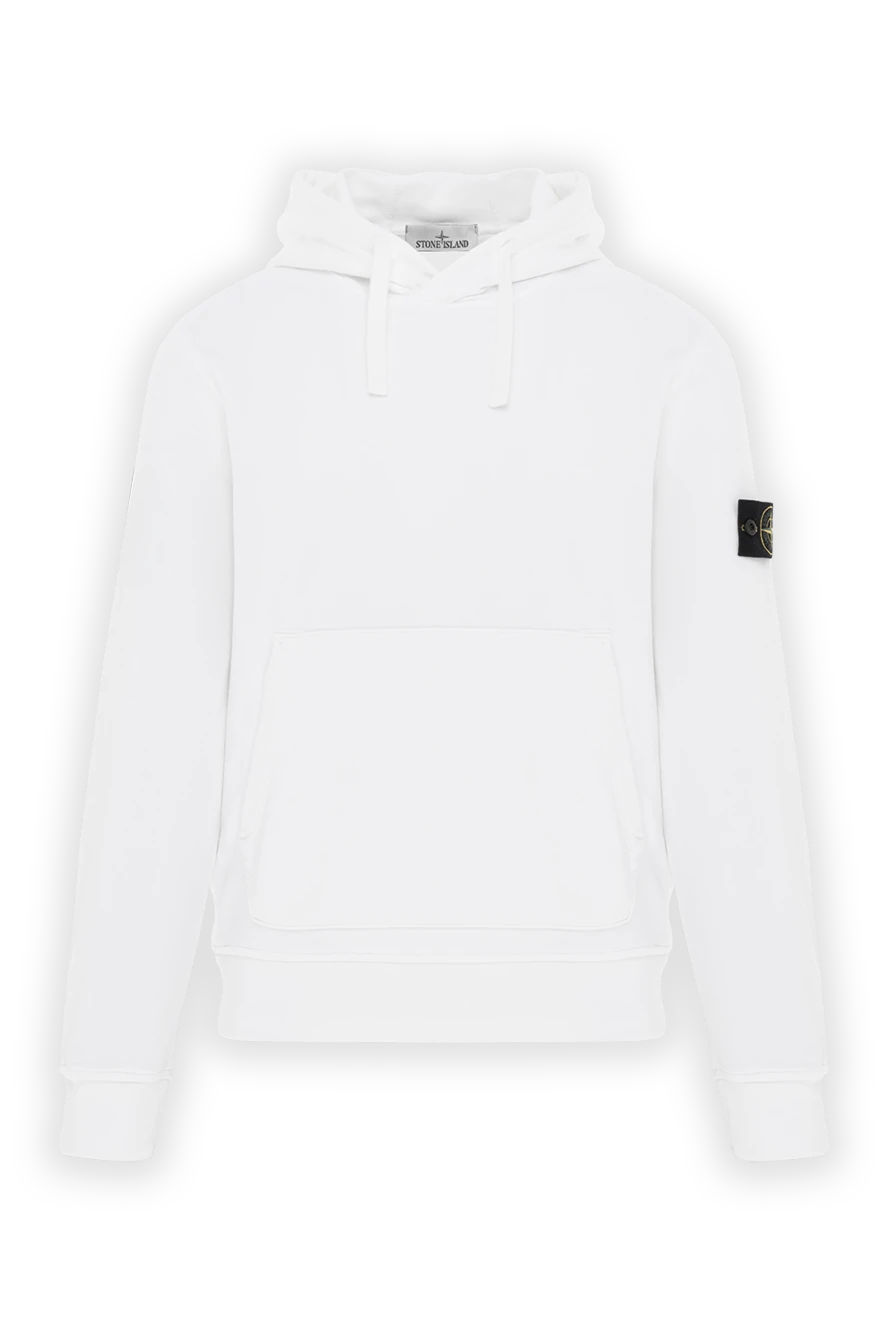 Stone Island худи из органического хлопкового флиса с капюшоном белое 187544 - фото 1