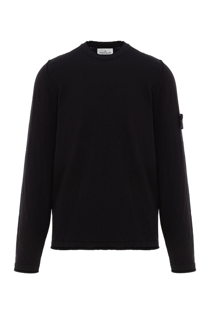 Stone Island светр з круглим вирізом з органічної бавовни та нейлону чорний 187546 - фото 1