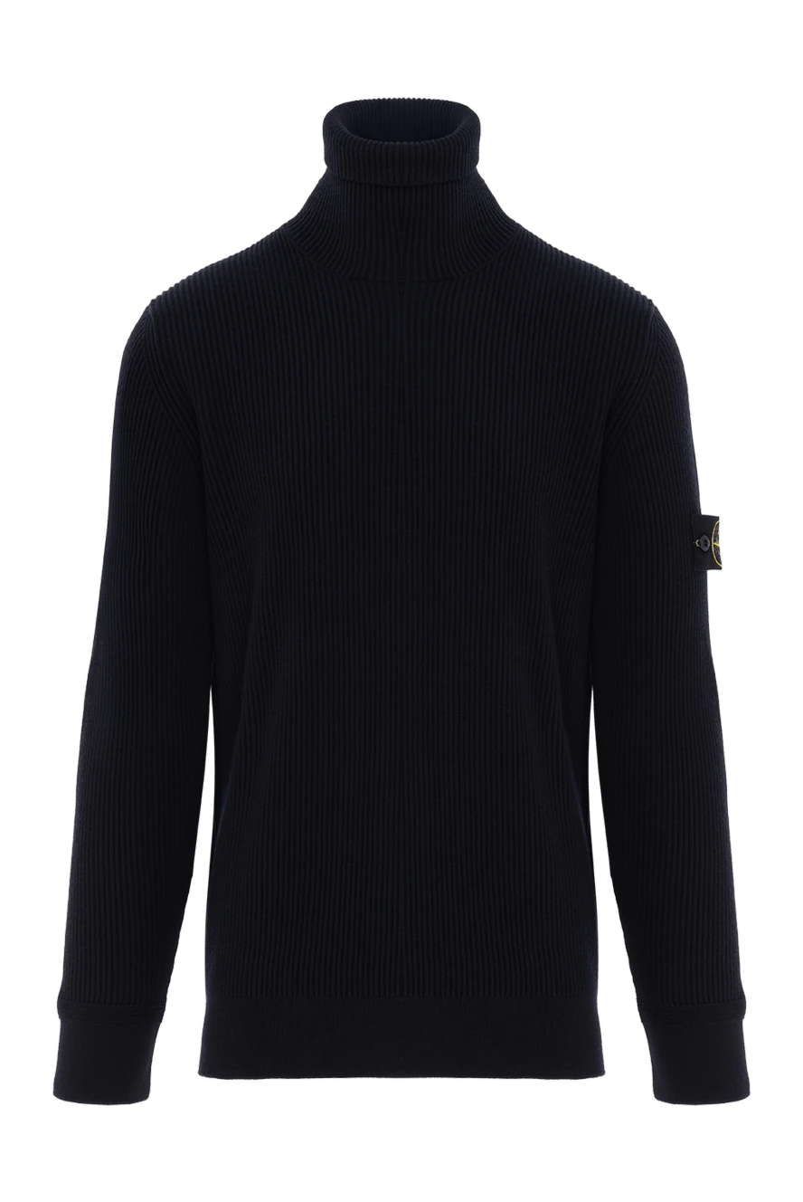 Stone Island men's blue ribbed knitted cuff sweater 187558 - photo 1