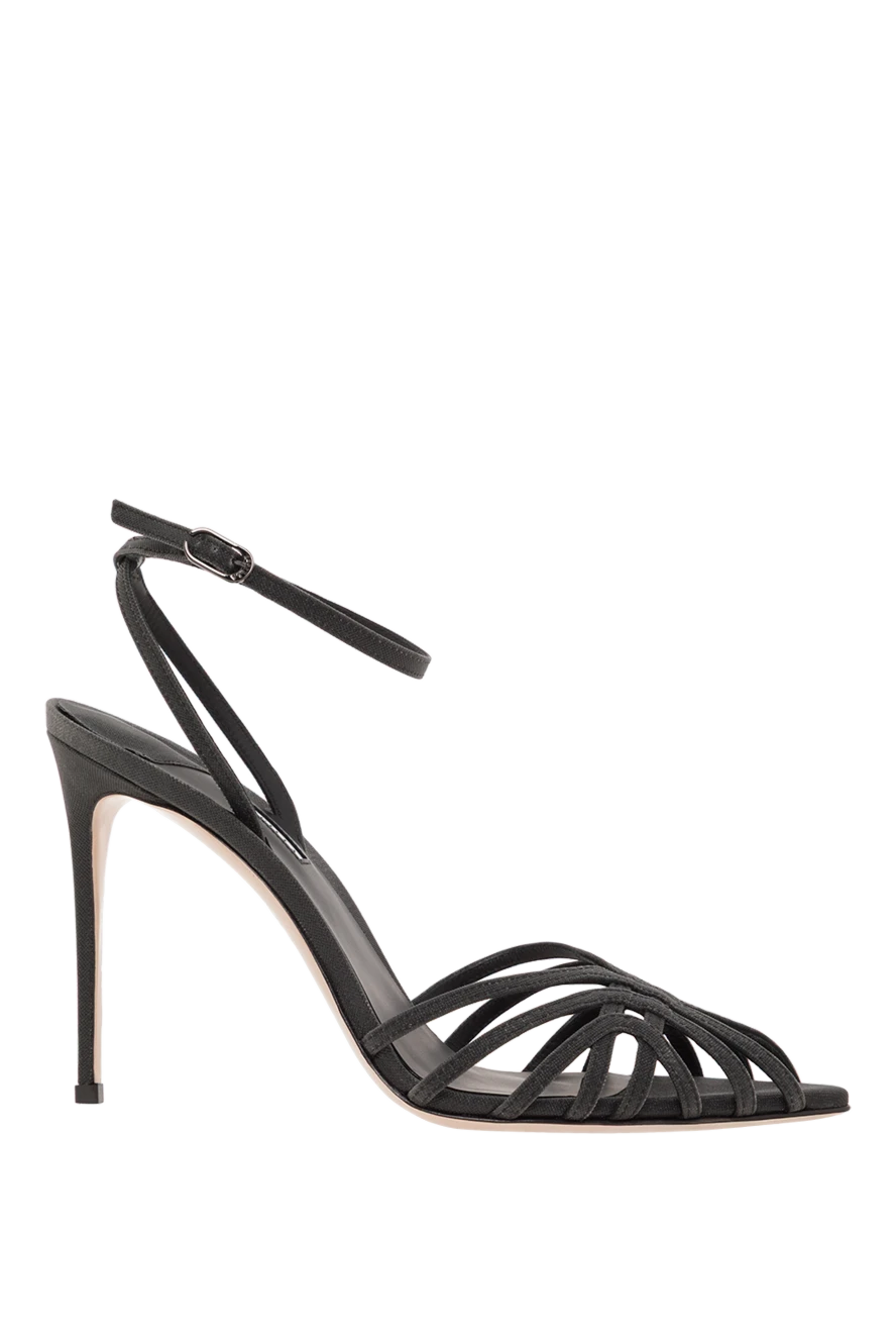 Le Silla чорні босоніжки embrace на високих підборах шпильці 187649 - фото 1