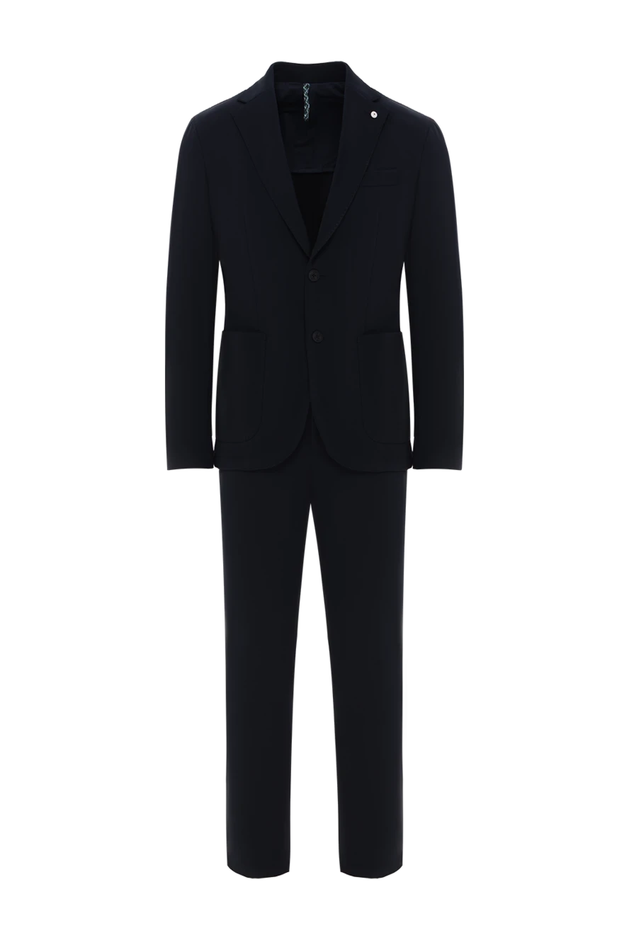 Lubiam синій однобортний костюм із накладними кишенями 187720 - фото 1
