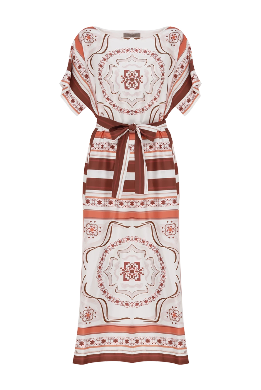 D.Exterior платье оранжевое с орнаментом и поясом 187770 - фото 1