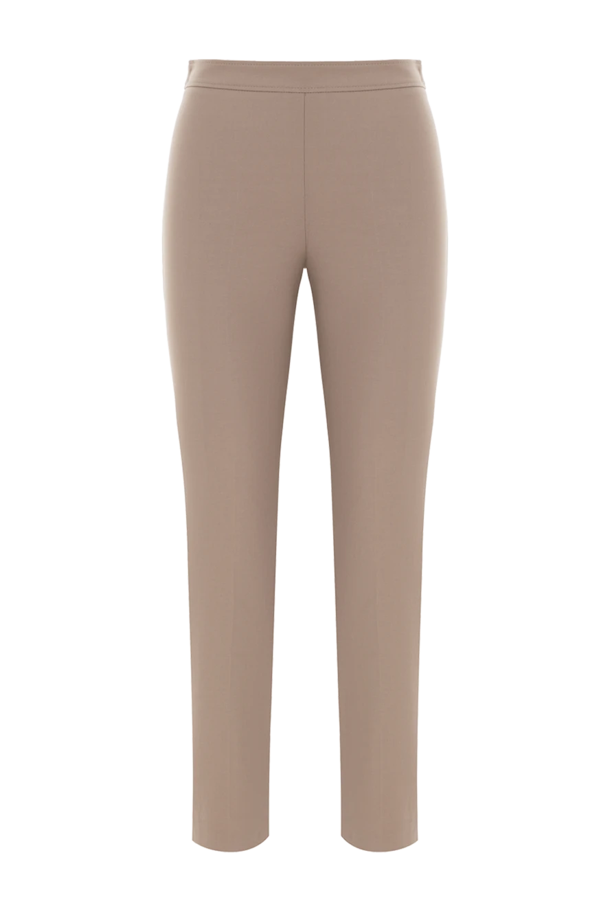 Brunello Cucinelli штани high waist cigarette із твила з блискучими деталями 187819 - фото 1