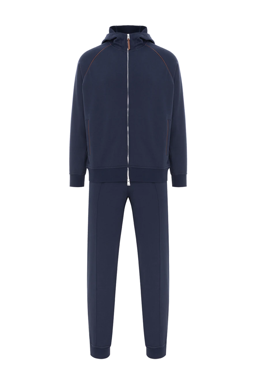 Brunello Cucinelli blue cotton tracksuit with hood 187891 - photo 1