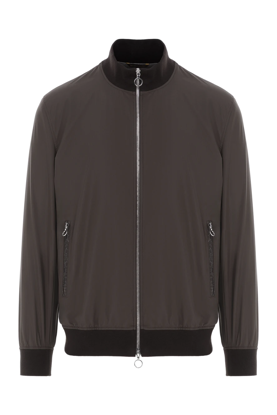 Seraphin коричнева куртка бомбер з обробкою кишень зі шкіри крокодила 187897 - фото 1