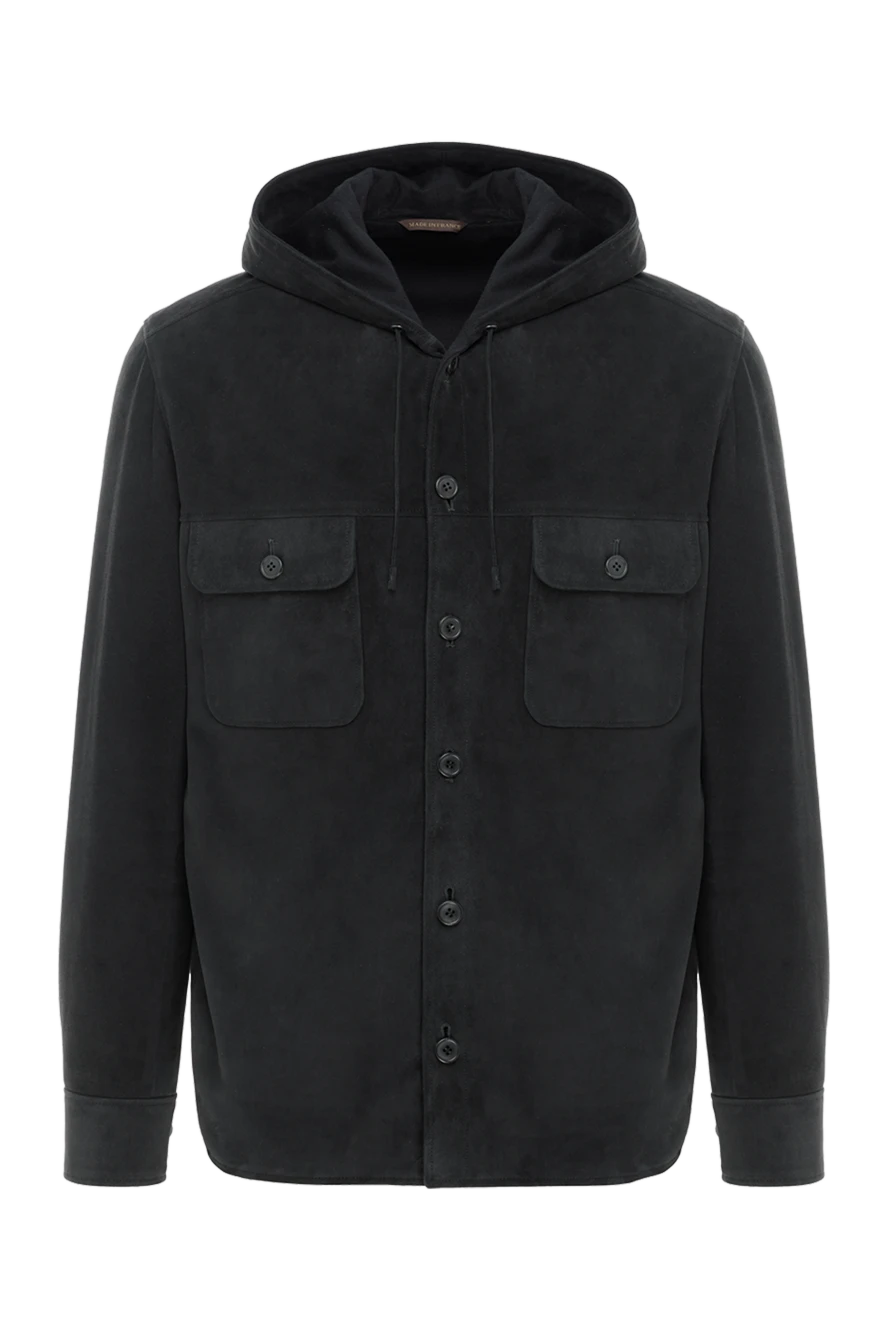 Seraphin утеплена шкіряна куртка з капюшоном чорна чоловіча 187900 - фото 1