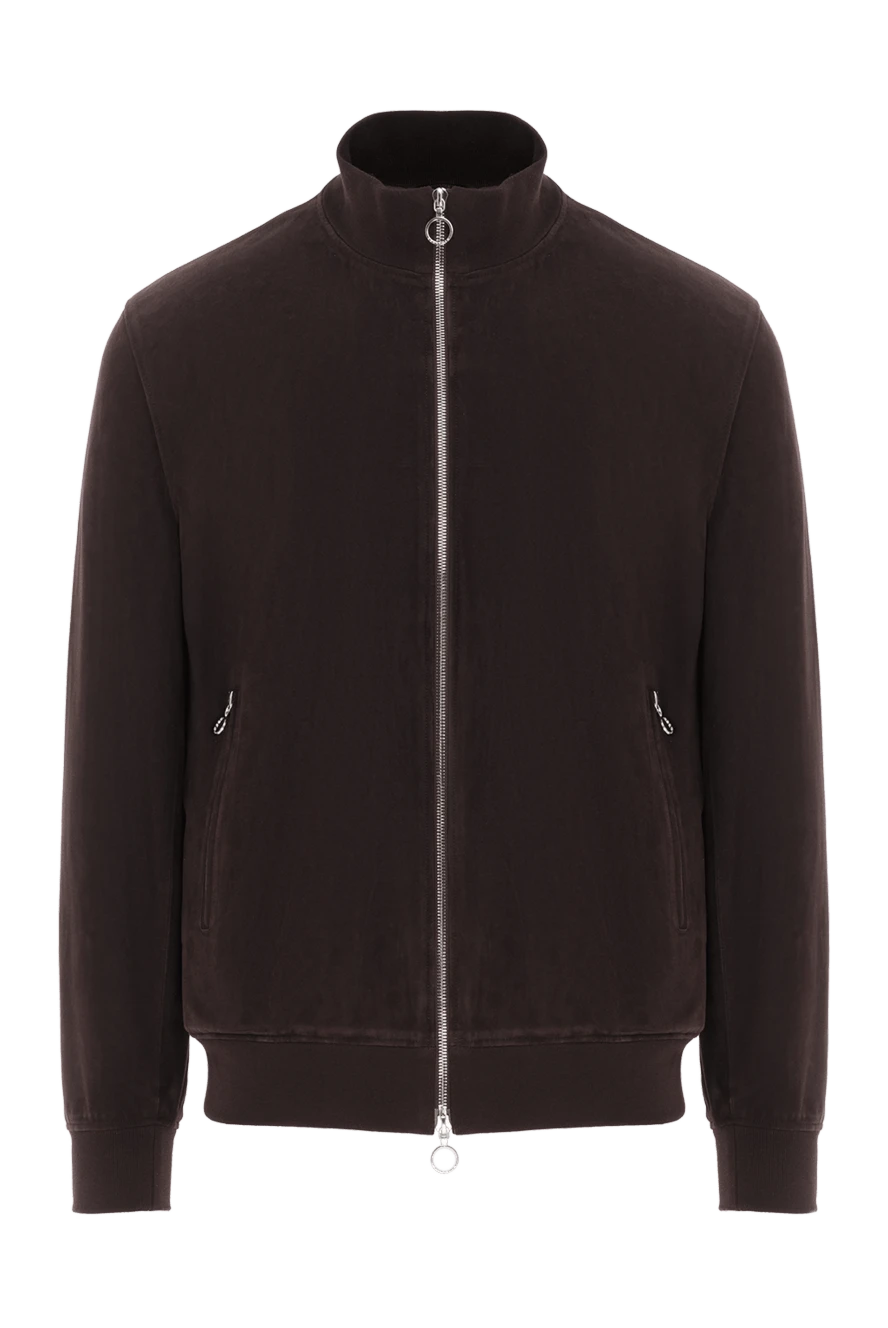 Seraphin suede short jacket with zipper brown men's 187905 - photo 1