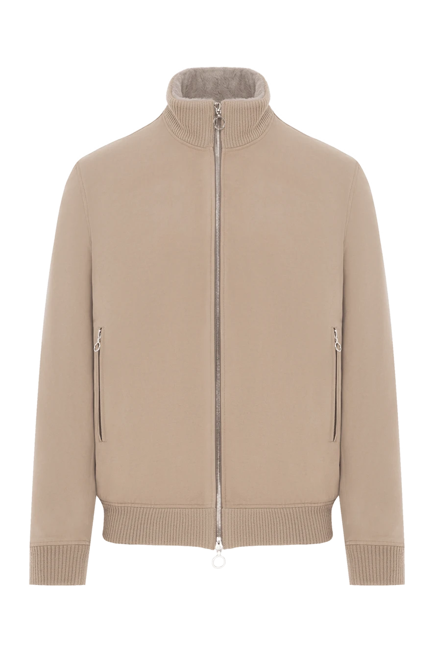 Seraphin куртка бежева чоловіча з натуральної шкіри та хутра 187911 - фото 1