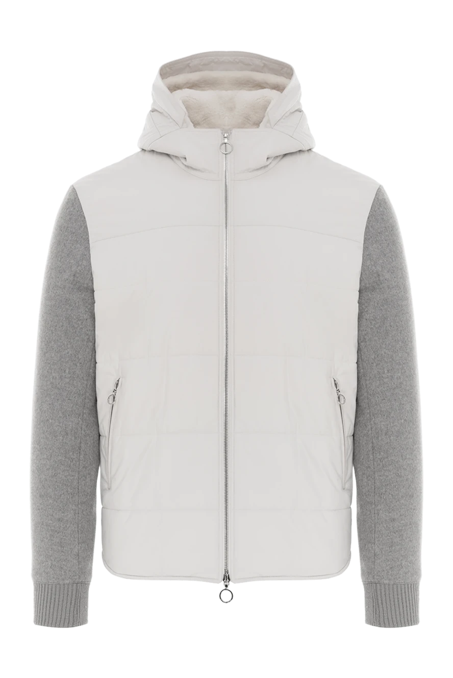 Seraphin куртка з додаванням кашеміру та натурального хутра сіра 187912 - фото 1